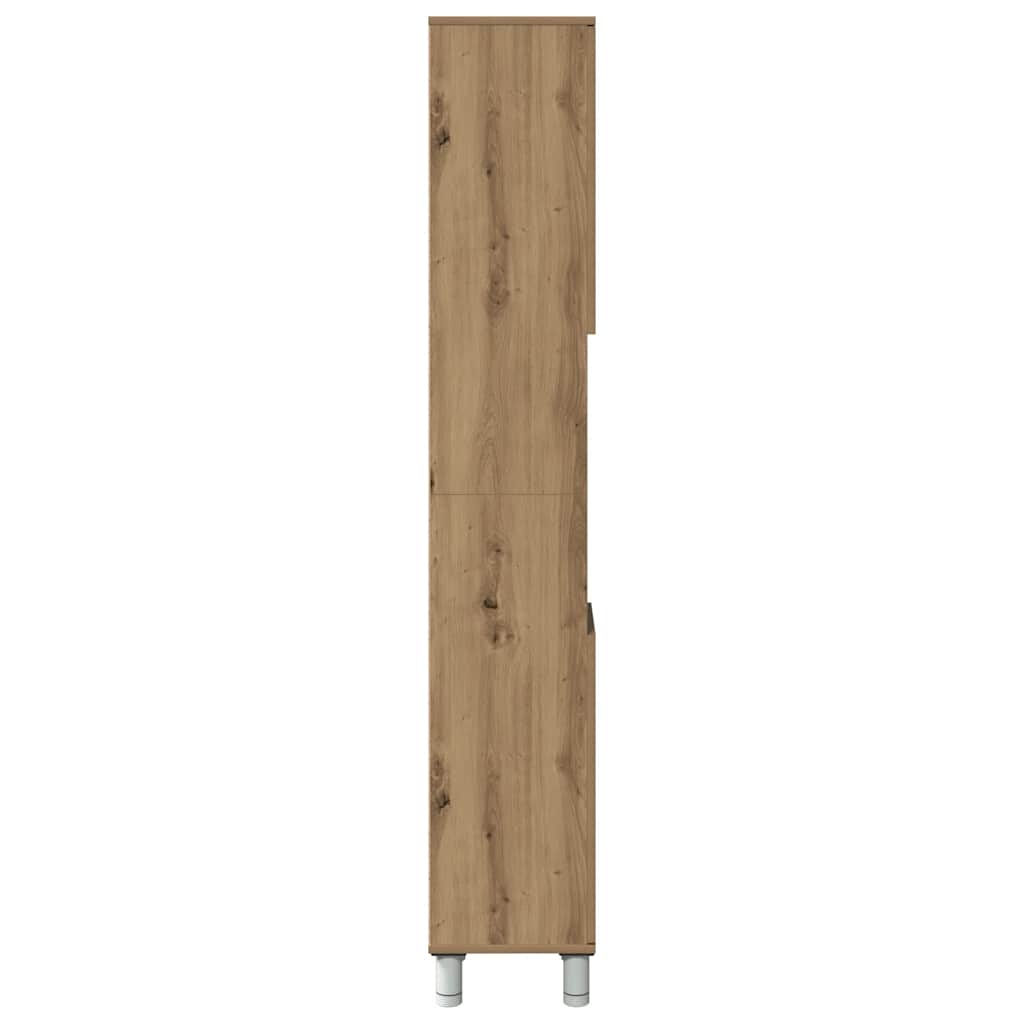 Badezimmerschrank Weiß 30x30x179 cm Holzwerkstoff