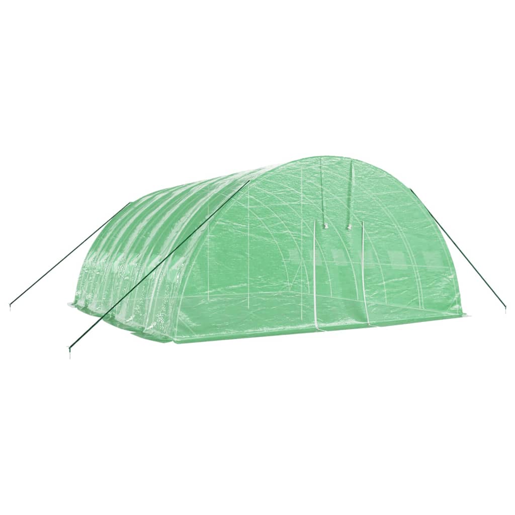 Gewächshaus mit Stahlrahmen Grün 24 m² 6x4x2,85 m