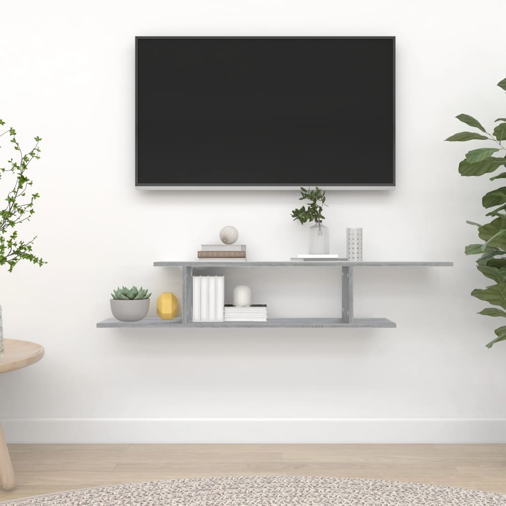TV-Wandregal Weiß 125x18x23 cm Holzwerkstoff