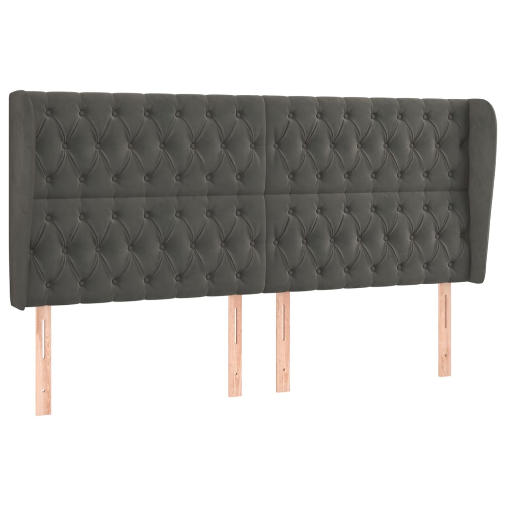 Kopfteil mit Ohren Dunkelblau 93x23x78/88 cm Samt