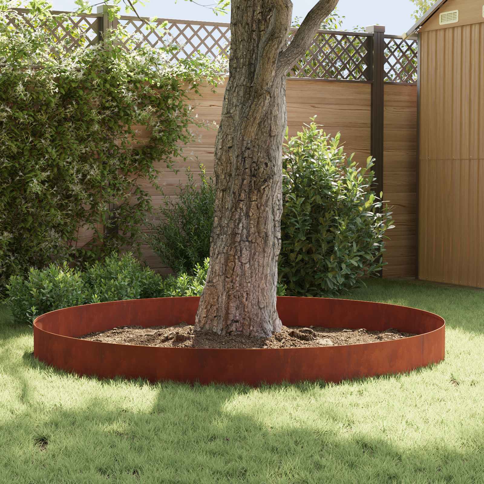Raseneinfassung 10 pcs 100 x 12 cm Stahl Anthrazit