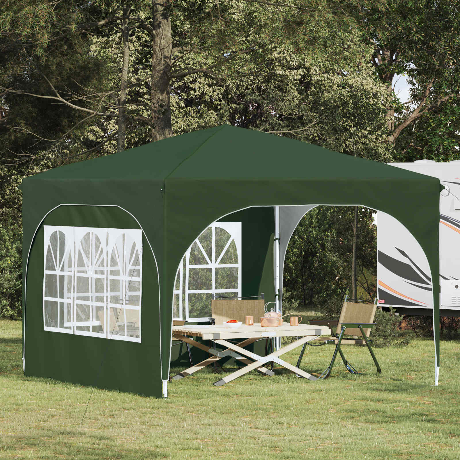 Pop-up Partyzelt 290 x 290 x 245 cm Creme