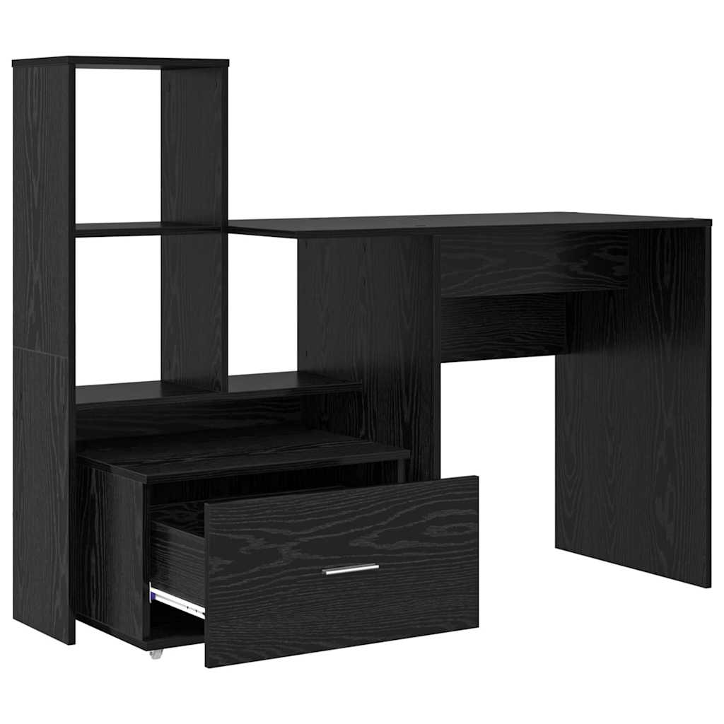 Schreibtisch mit Regal Weiß 131,5 x 50 x 106,5 cm Holzwerkstoff
