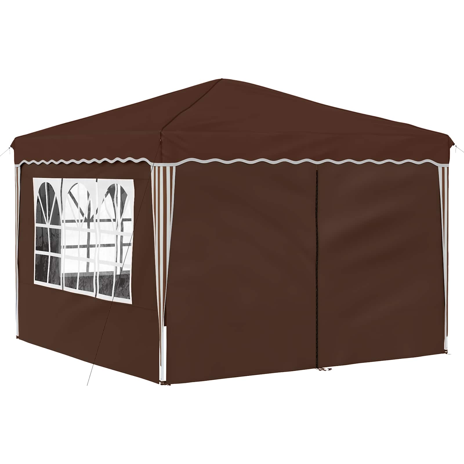 Pop-up Partyzelt 288 x 288 x 245 cm Creme Oxford-Stoff