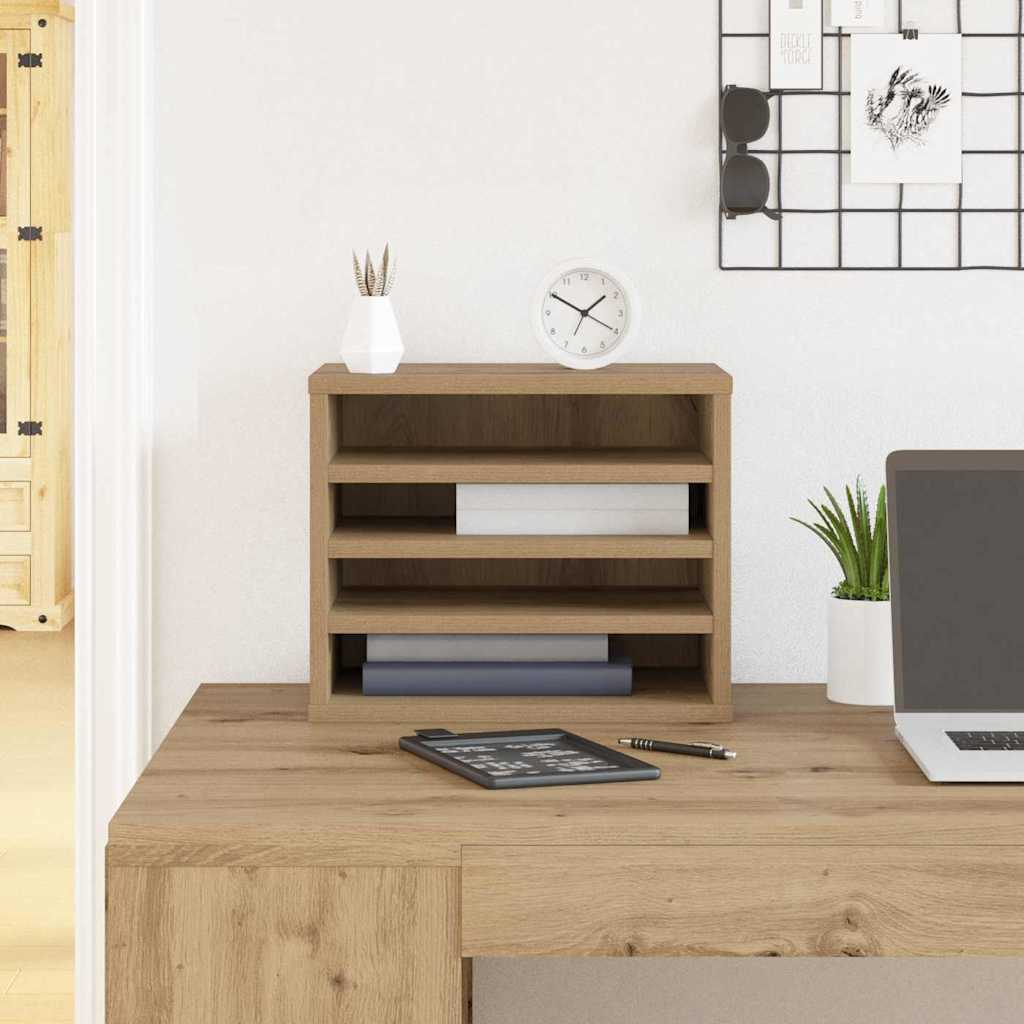 Schreibtisch-Organizer Weiß 36x26x29,5 cm Holzwerkstoff