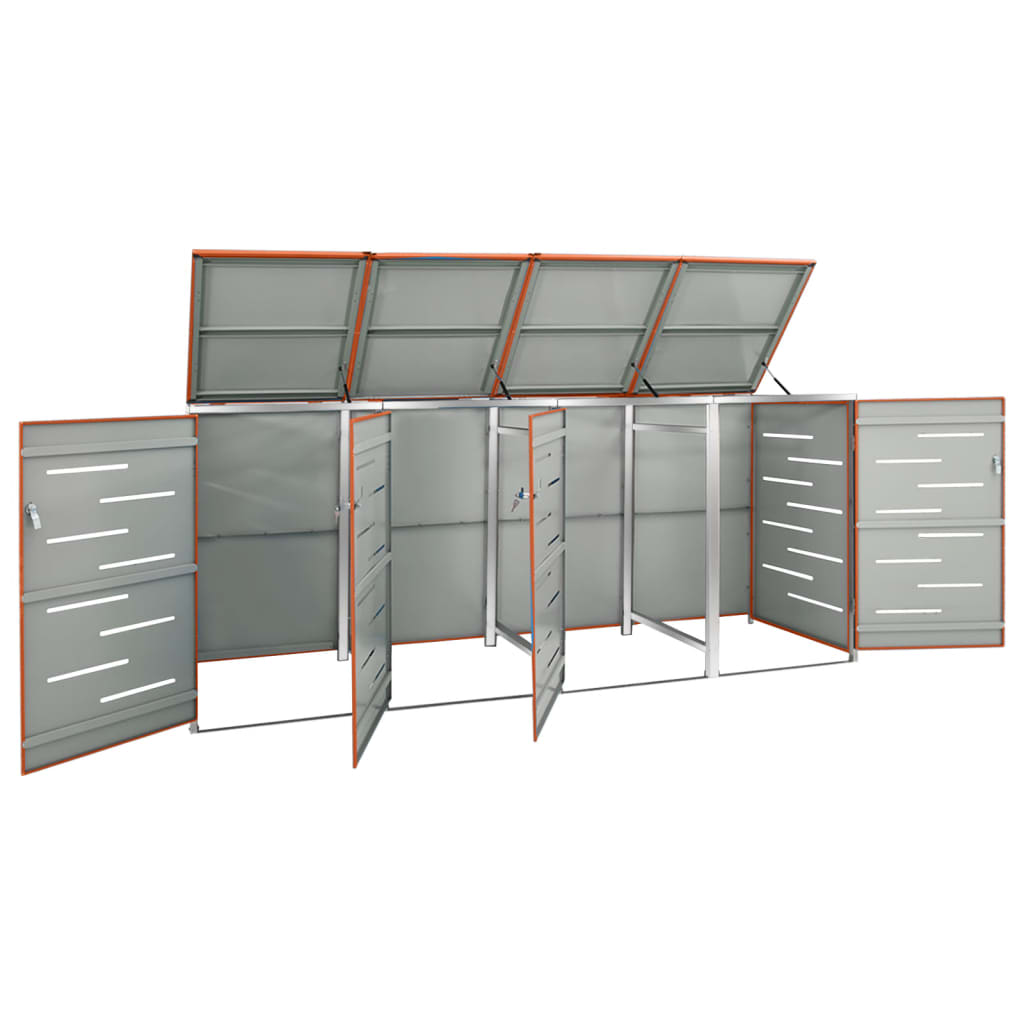 Mülltonnenbox für 3 Tonnen 207x77,5x112,5 cm Edelstahl