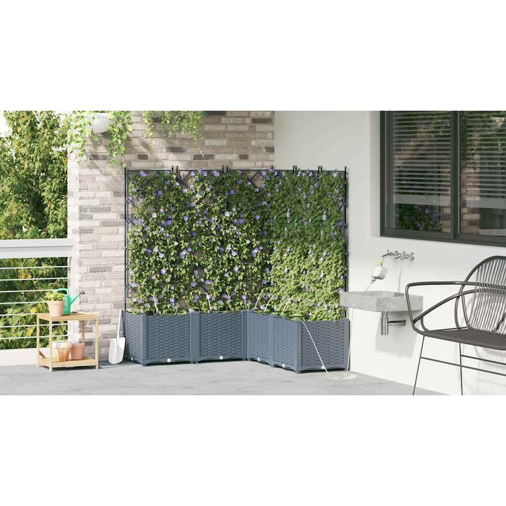 Garten-Pflanzgefäß 4 Stk. Braun 160 x 40 x 22 cm PP