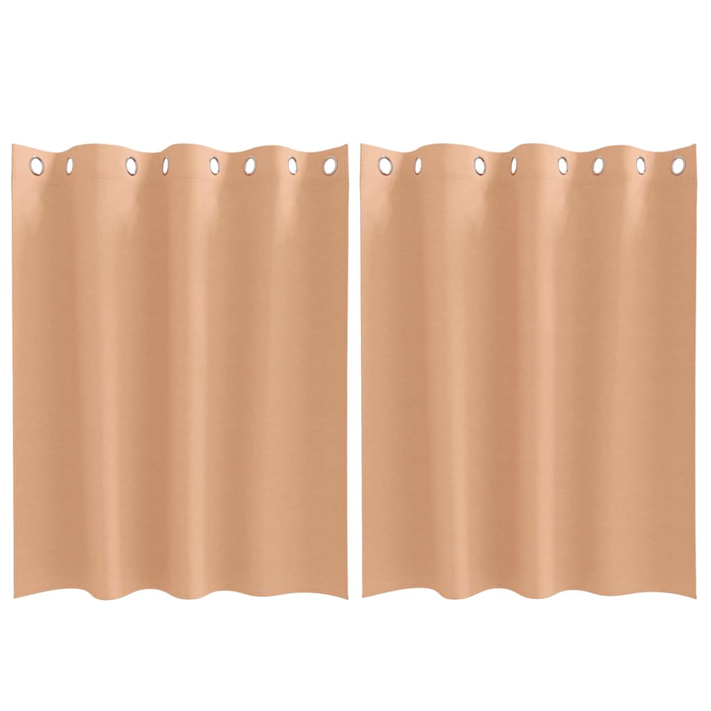 Verdunkelungs-Vorhänge mit Ringen 2 pcs Beige 140 x 140 cm