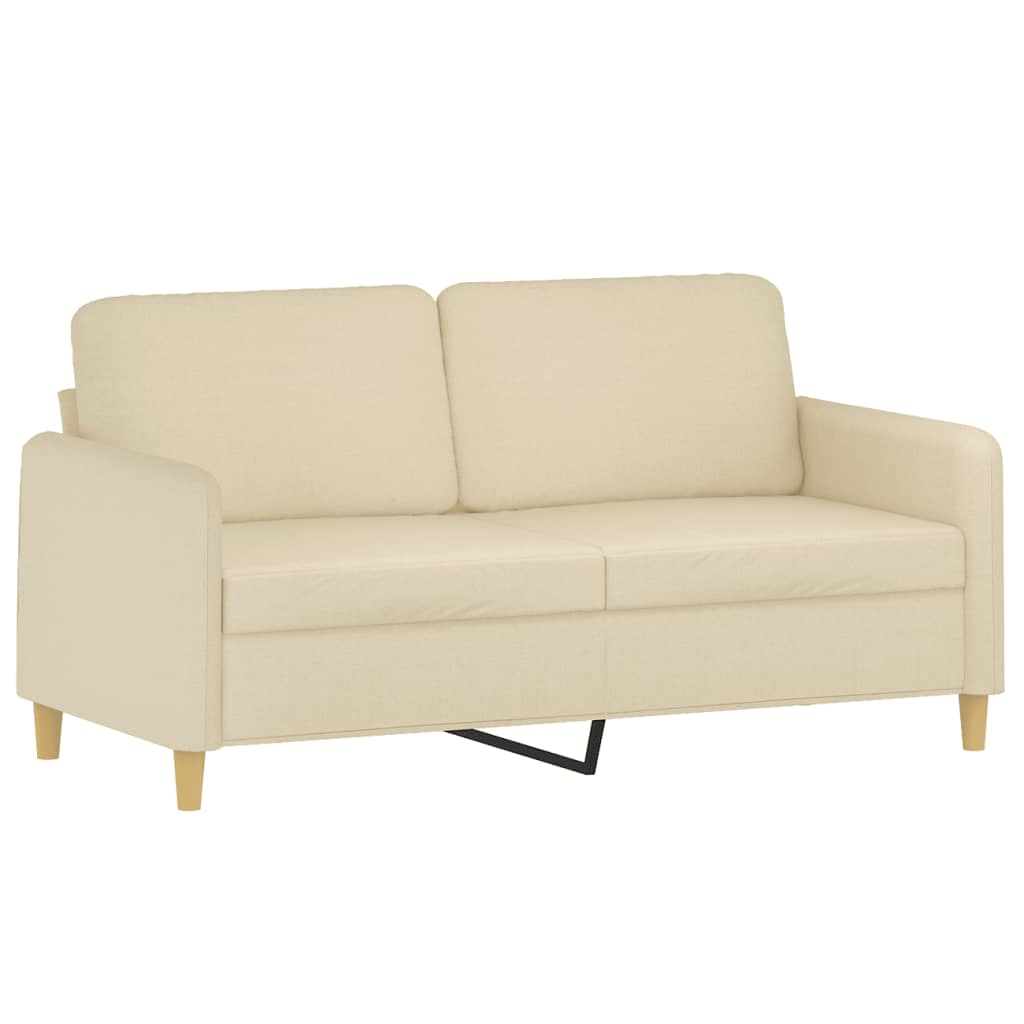 2-Sitzer-Sofa mit Zierkissen Braun 120 cm Stoff