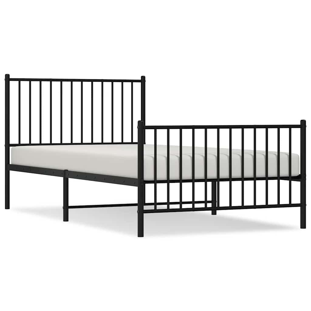 Bettgestell Metall Schwarz 75x190 cm