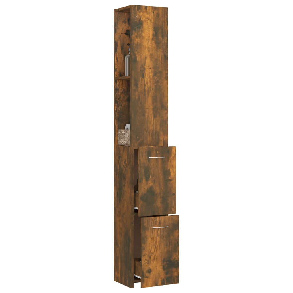 Badschrank Weiß 25x26,5x170 cm Holzwerkstoff
