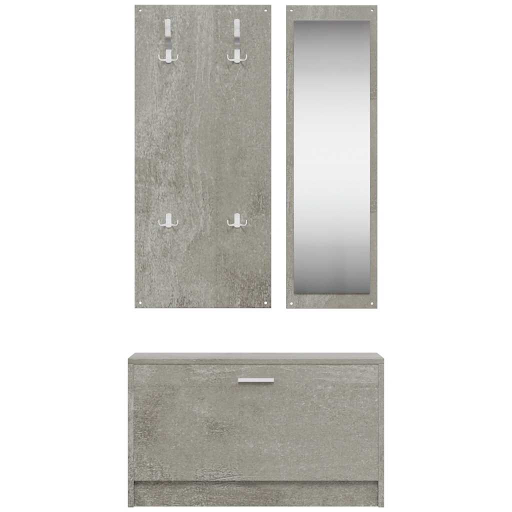 Garderoben Flur 3-in-1 Schuhschrank Schuhkipper Spiegel