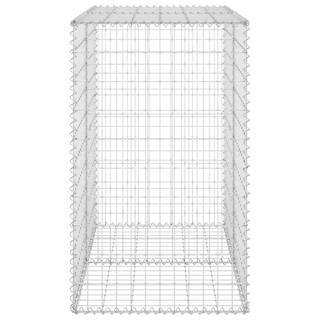 Gabionenwand mit Abdeckung Verzinkter Stahl 60x30x100 cm