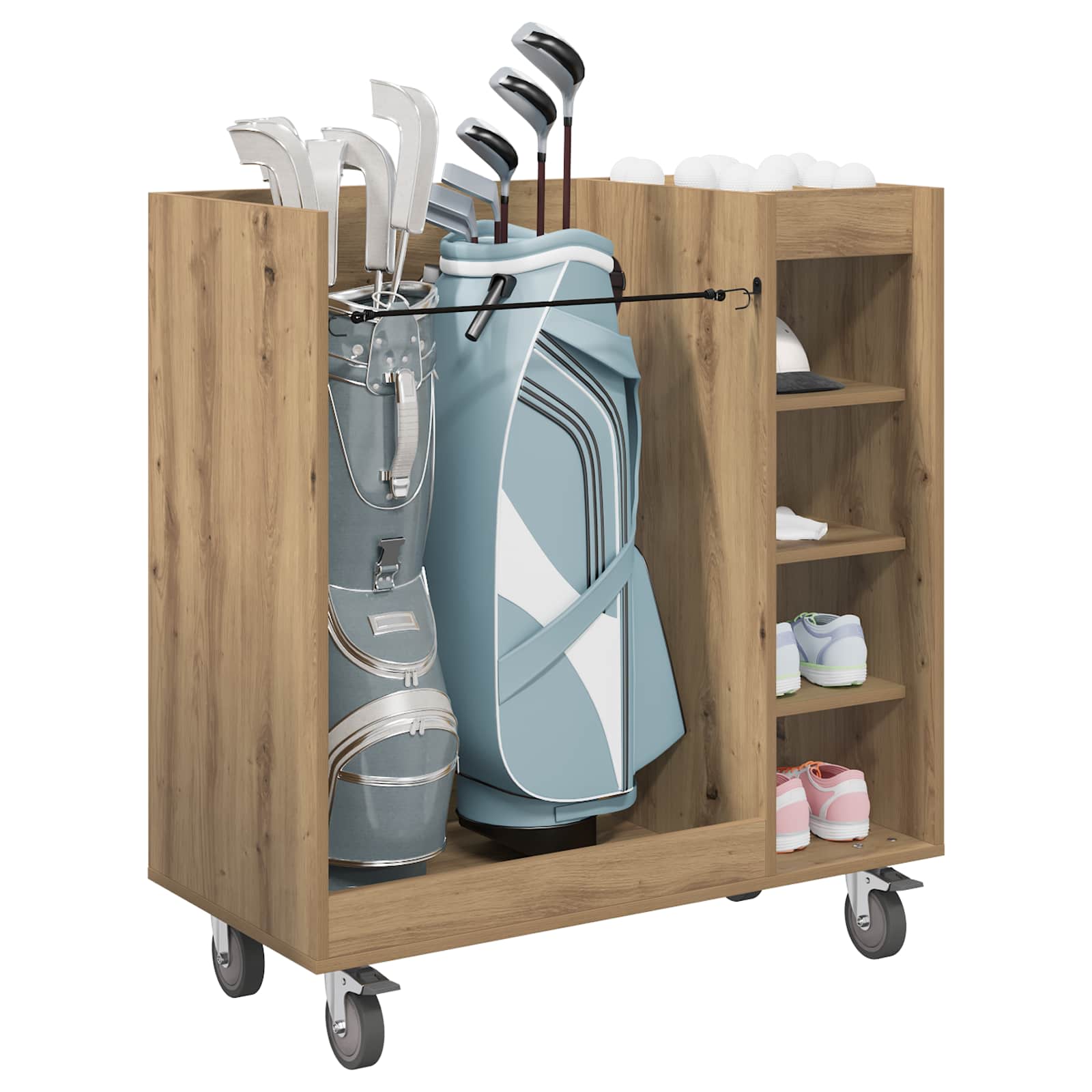 Golf Schrank Mit Rad Uni Weiß 65 x 45 x 98 cm