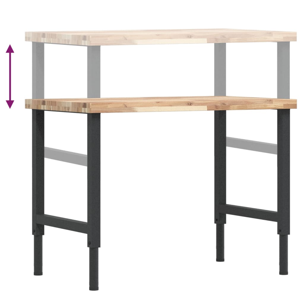 Werkbank 80x60x(73-99,5) cm Massivholz Akazie Rechteckig