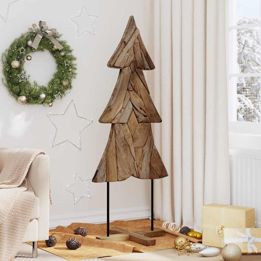 Weihnachtsbaum mit Ständer Braun 90 cm Massivholz Teak