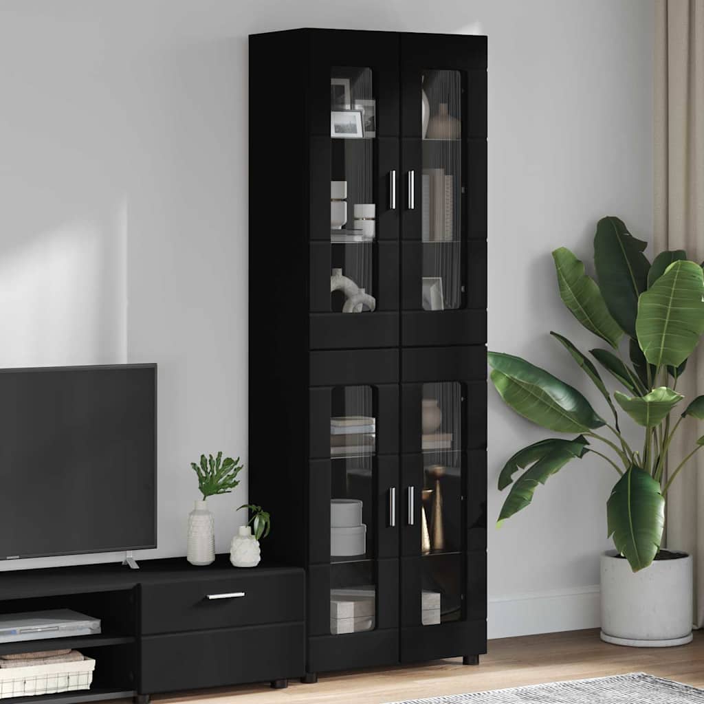 Highboard mit Regal FLORIN Weiß 60 x 35 x 182 cm Holzwerkstoff