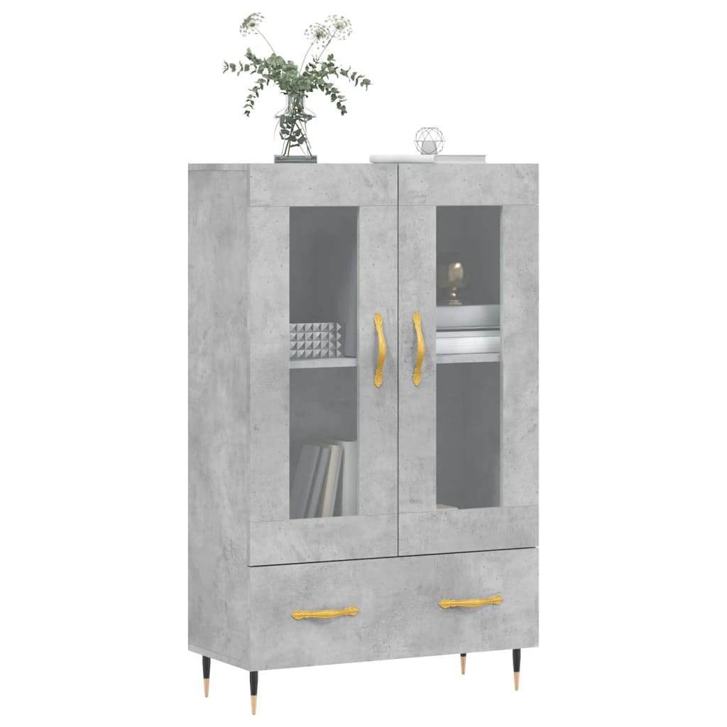 Highboard Betongrau 69,5x31x115 cm Holzwerkstoff