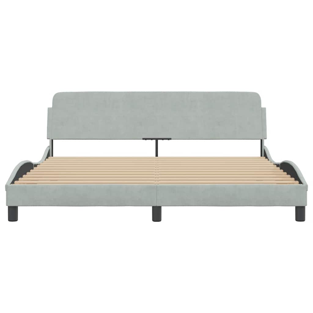 Bettgestell "Dover" Hellgrau 100x190 cm Samt