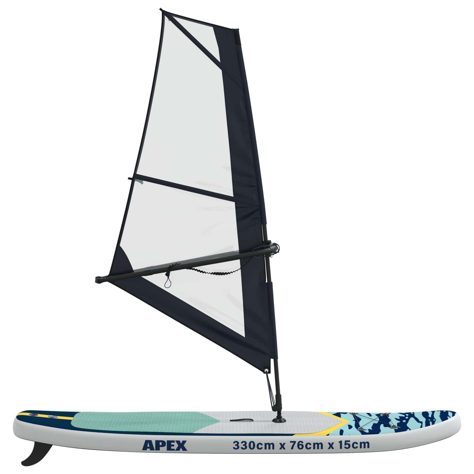 Aufblasbares SUP-Board mit Segel HYDROS 330 x 76 x 15 cm Türkis