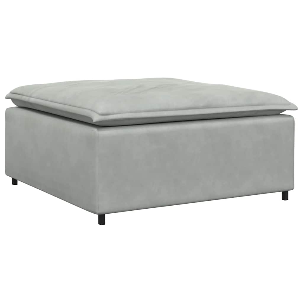 Modulares Sofa mit Fußhocker Kissen Samt Blau