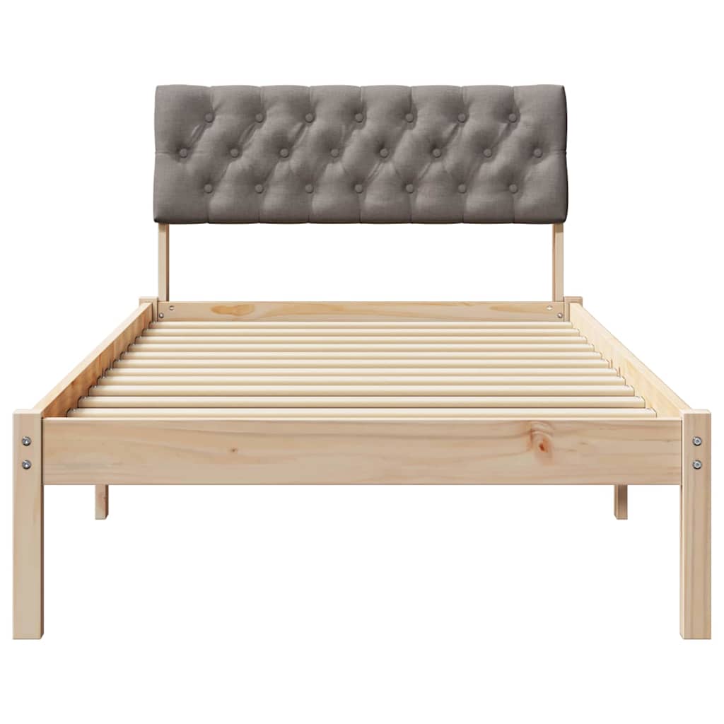 Bettgestell Braun und hellgrau 200 x 200 cm Massivholz Kiefer
