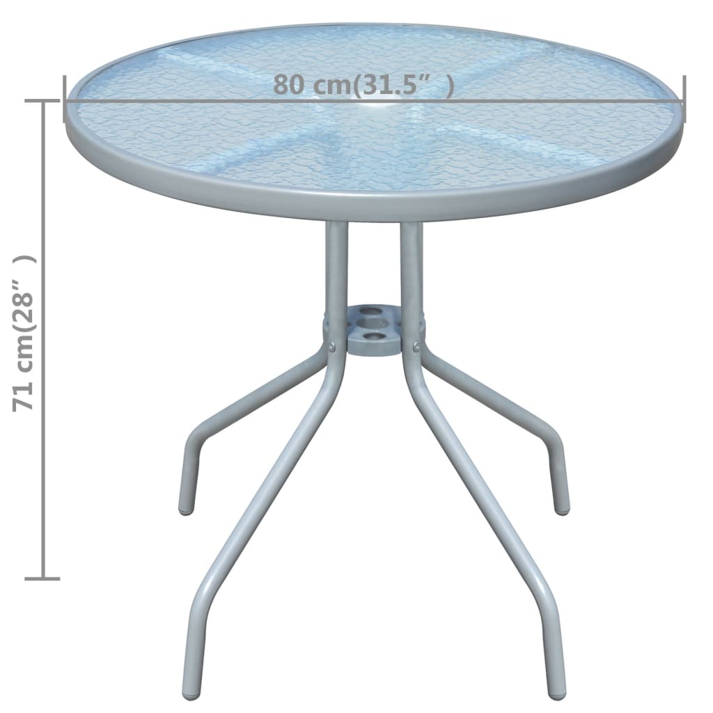 Bistrotisch Grau 80x71 cm Stahl