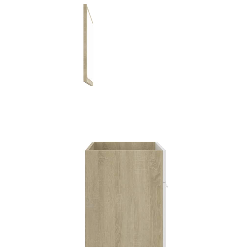 2-tlg. Badmöbel-Set Weiß Holzwerkstoff