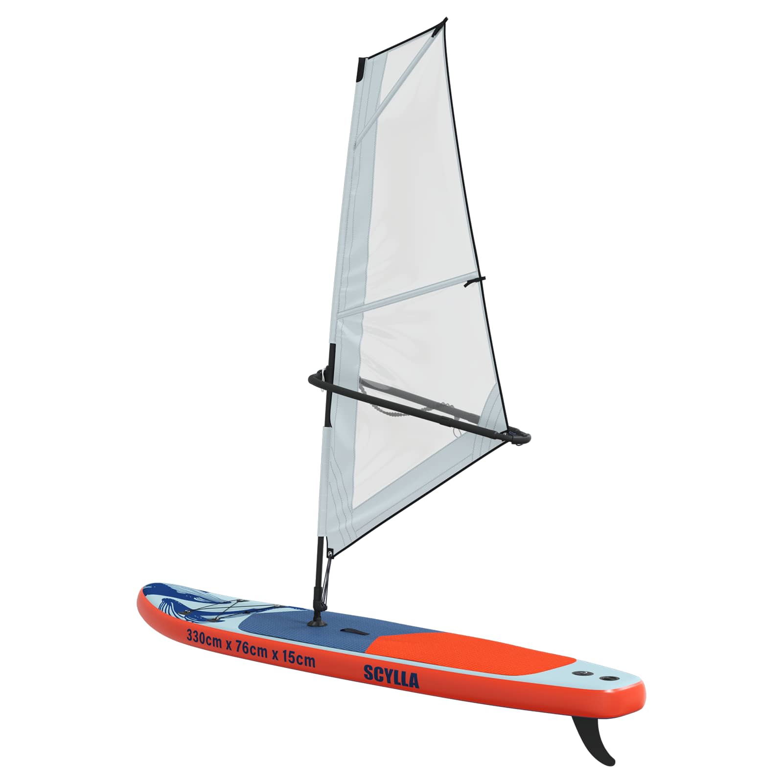 Aufblasbares SUP-Board mit Segel HYDROS 330 x 76 x 15 cm Türkis