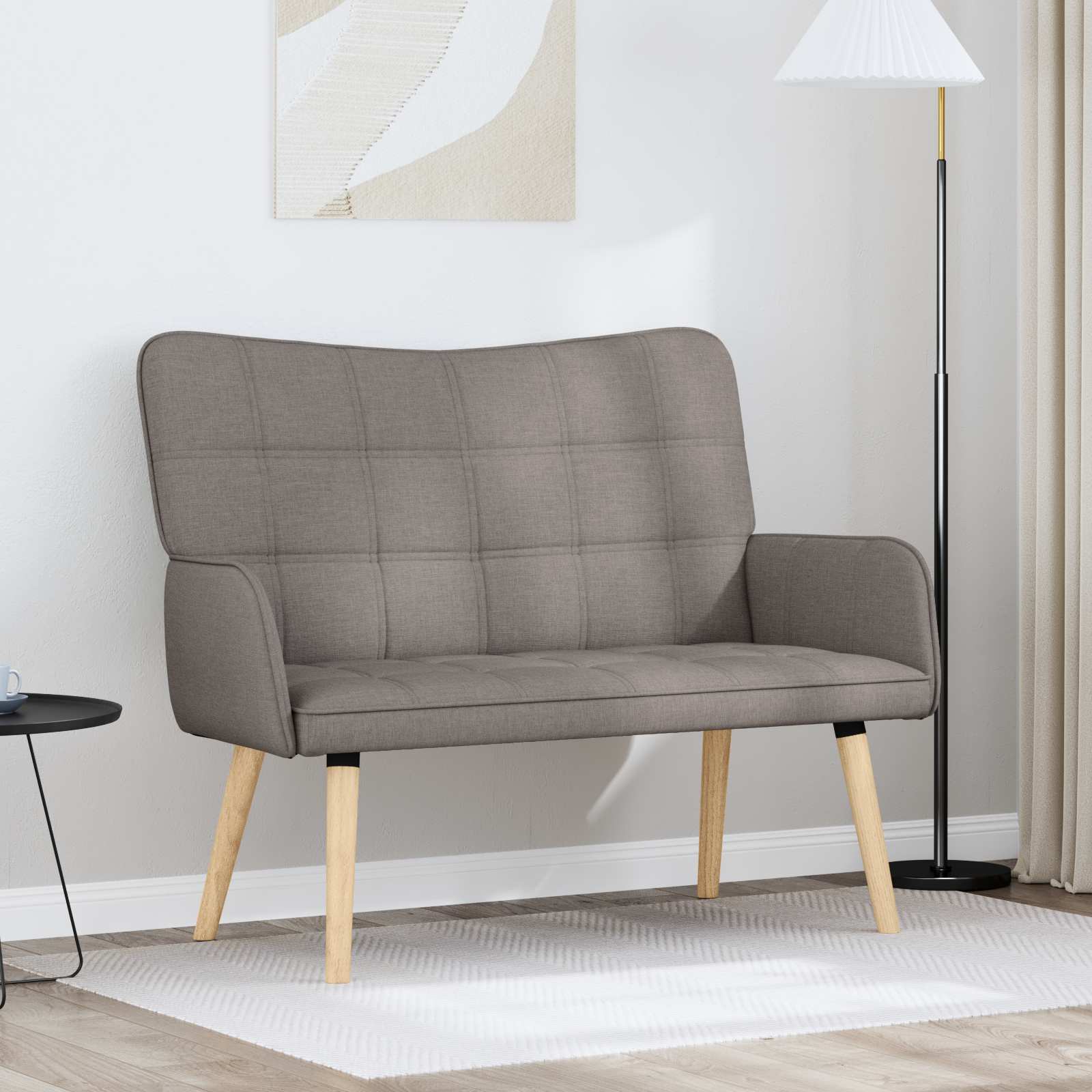 2-Sitzer Sofa Hellgrau 115 x 61 x 87 cm Stoff