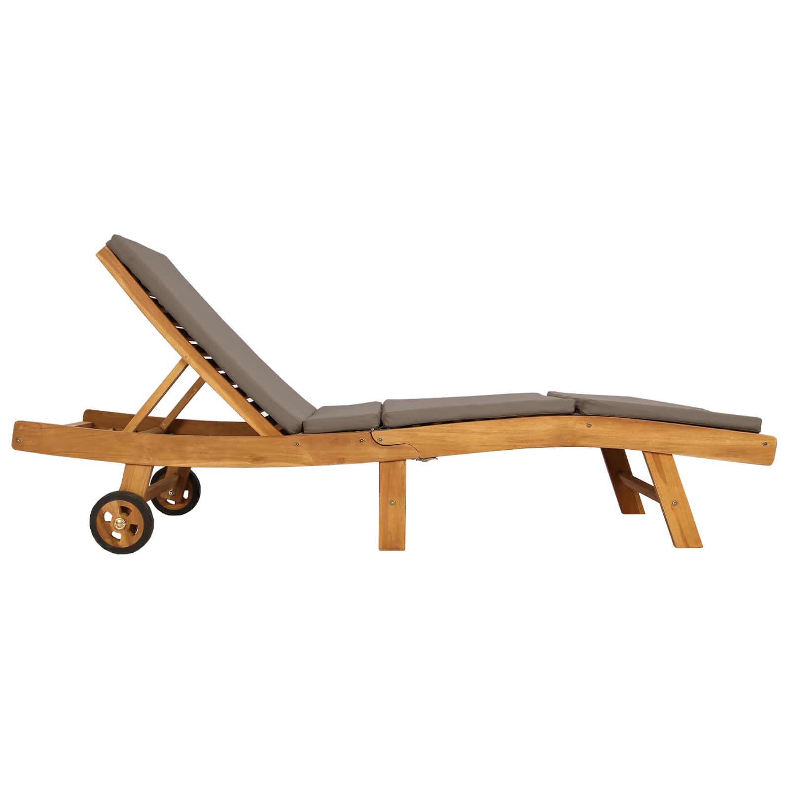 Sonnenliege Braun Massivholz Teak