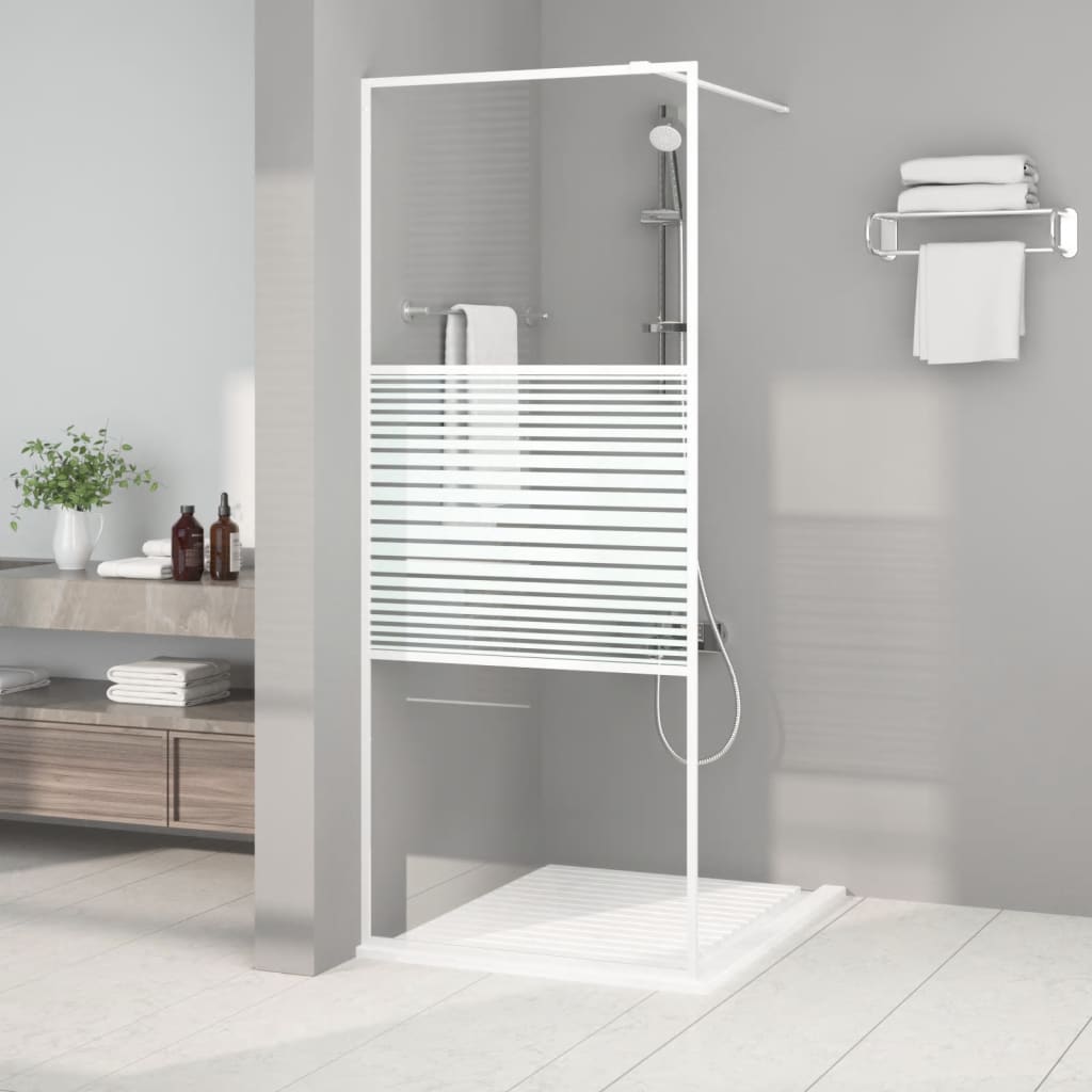 Duschwand für Begehbare Dusche Schwarz 100x195 cm ESG-Glas Klar