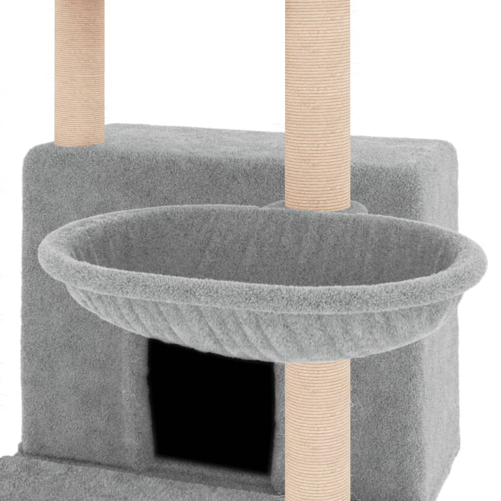 Kratzbaum mit Sisal-Kratzsäulen Creme 132 cm