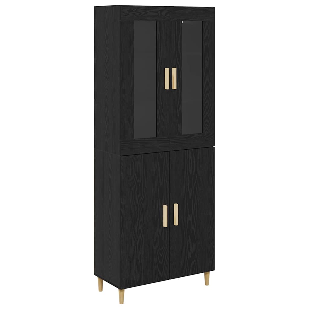 Highboard Altholz 69,5 x 34 x 180 cm Engineered Wood und Glas