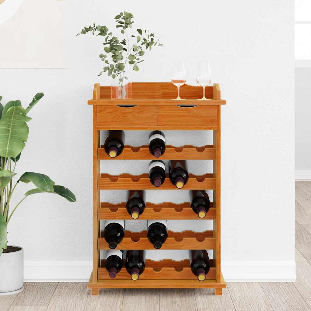 Weinregal Braun 58 x 28 x 90 cm Massives Kiefernholz