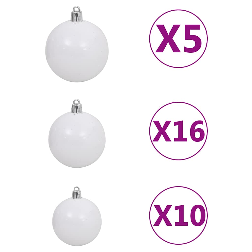 Künstlicher Weihnachtsbaum mit Beleuchtung & Kugeln Grün 180 cm