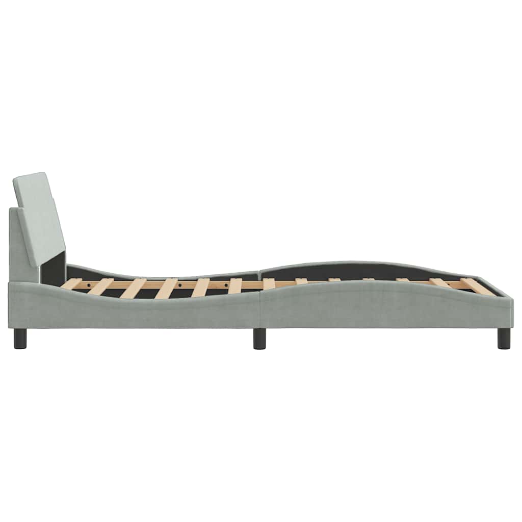 Bettgestell "Dover" Hellgrau 100x190 cm Samt