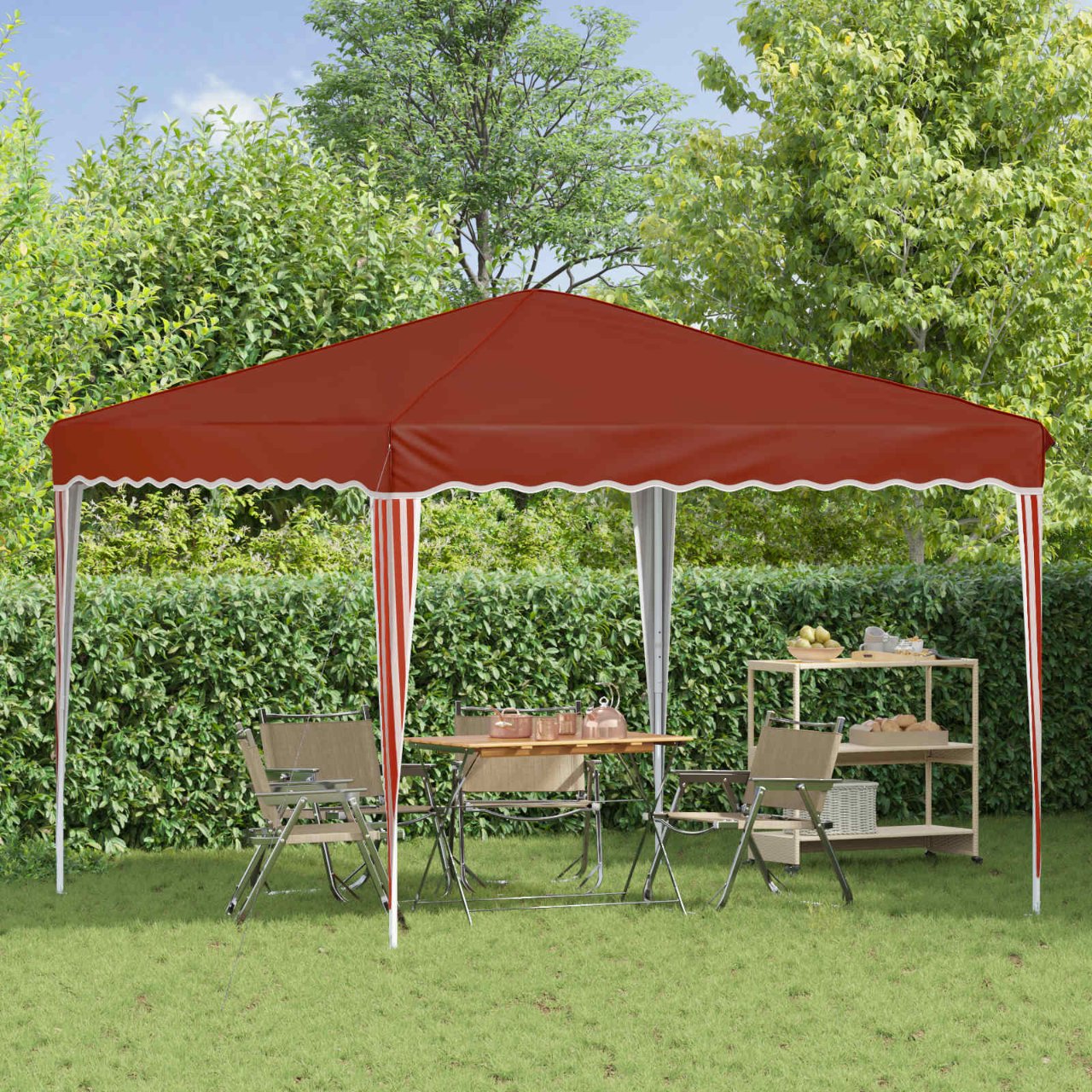 Pop-up Partyzelt 288 x 288 x 245 cm Creme Oxford-Stoff