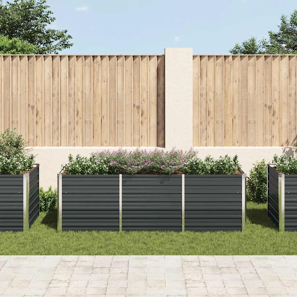 Hochbeet Anthrazit 160 x 80 x 77 cm Verzinkter Stahl