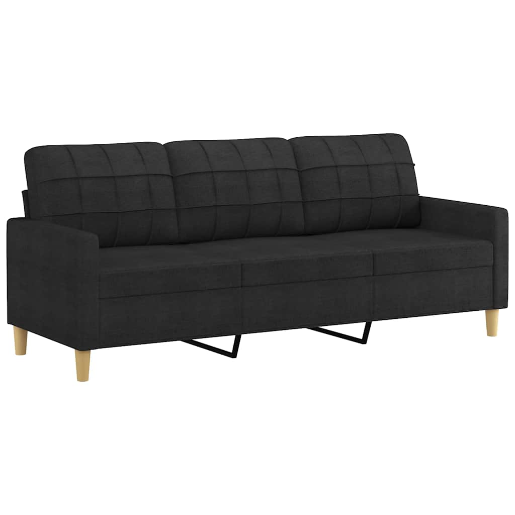 3-Sitzer-Sofa mit Hocker Taupe 180 cm Stoff