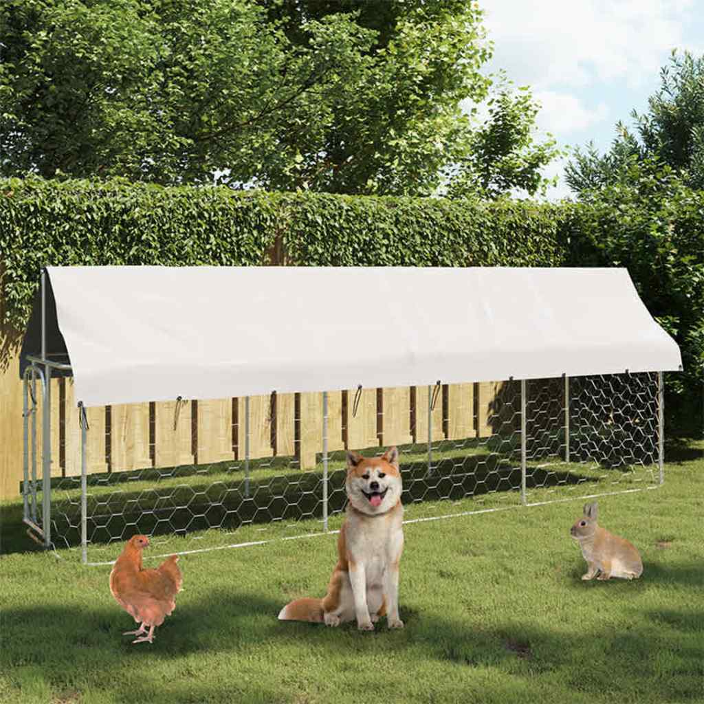 Outdoor-Hundezwinger mit Dach 400x200x150 cm