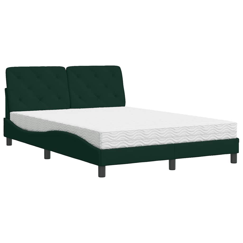 Bett mit Matratze Hellgrau 80x200 cm Samt