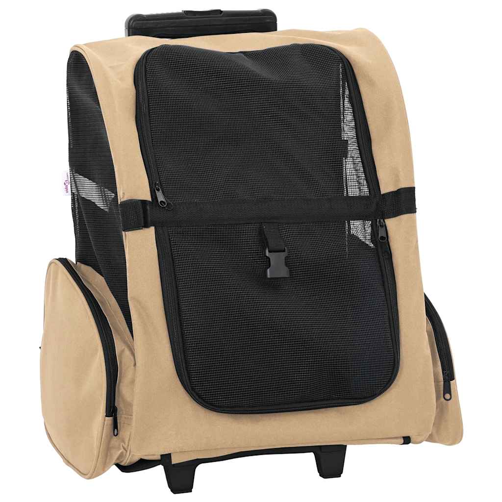 Trolley für Haustiere 3-in-1 Faltbar Beige