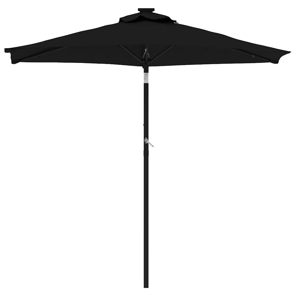 Sonnenschirm mit LED und Stahlmast Weiß 225x225x212 cm