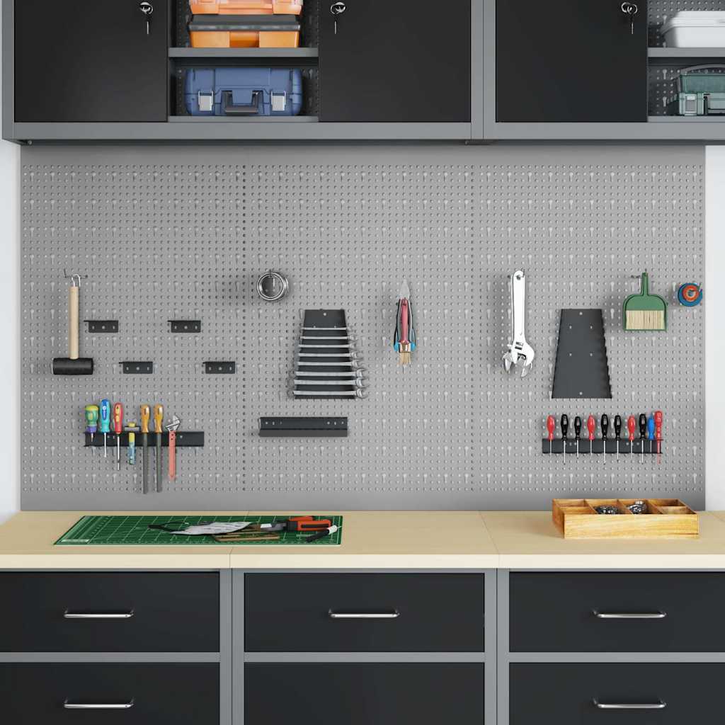 Werkzeugwandpaneel 2 pcs Grau 100 x 1 x 60 cm