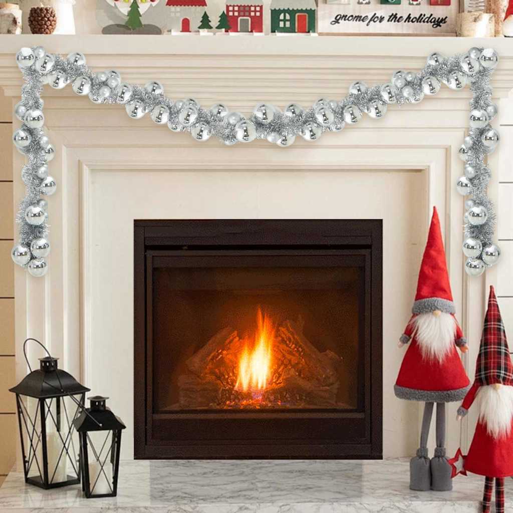 Weihnachtskugelgirlande Schwarz 186 cm Polystyrol