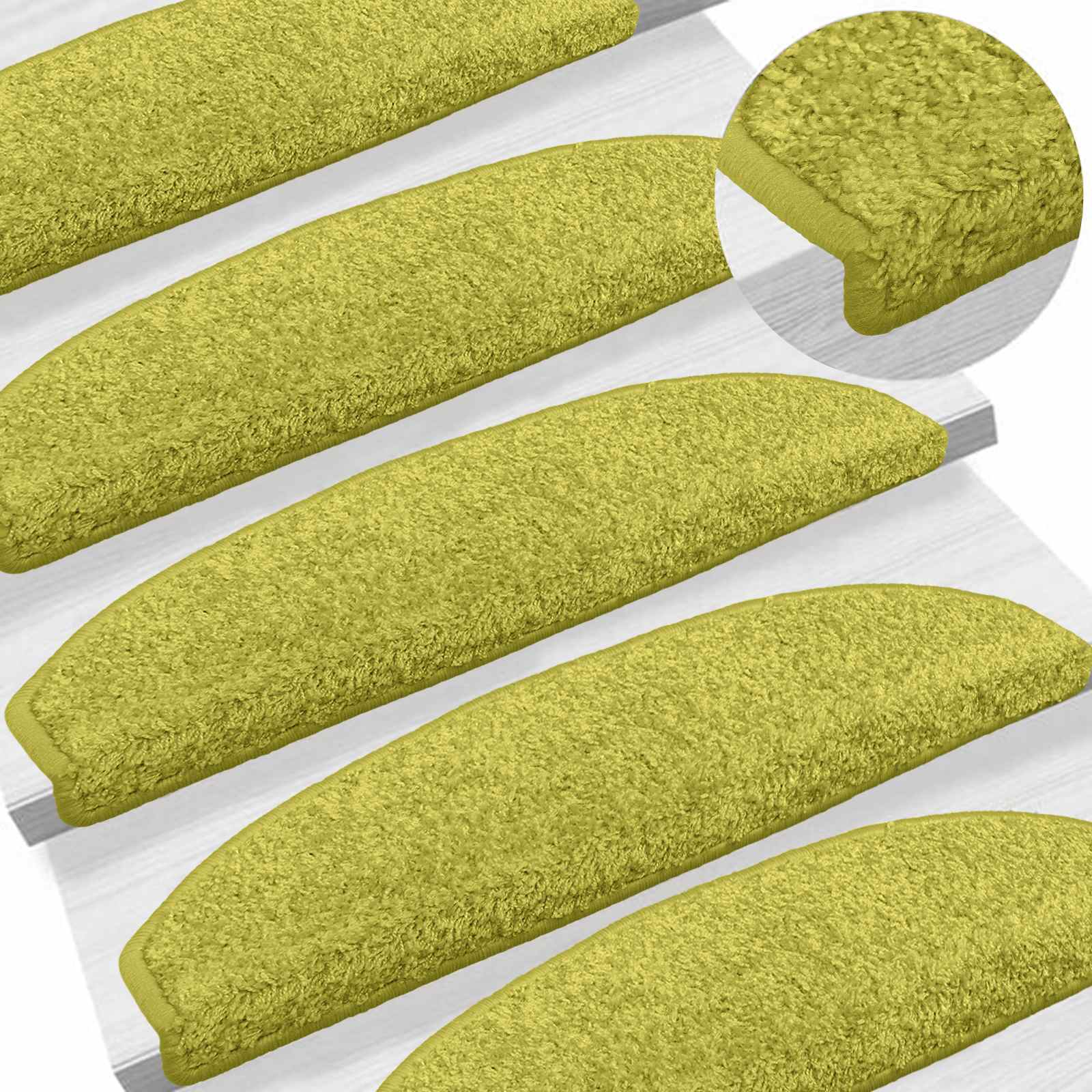 Stufenmatten 15 Stk. 56x17x3 cm Grau Halbrund