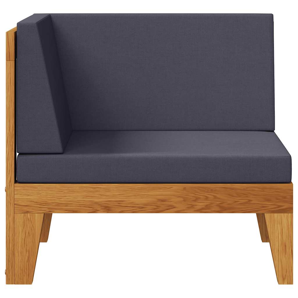 2-tlg. Garten-Lounge-Set mit Auflagen Massivholz Akazie