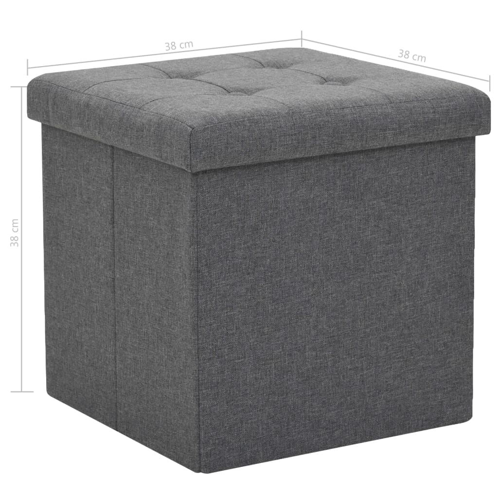 Hocker mit Stauraum Cremeweiß Leinenoptik