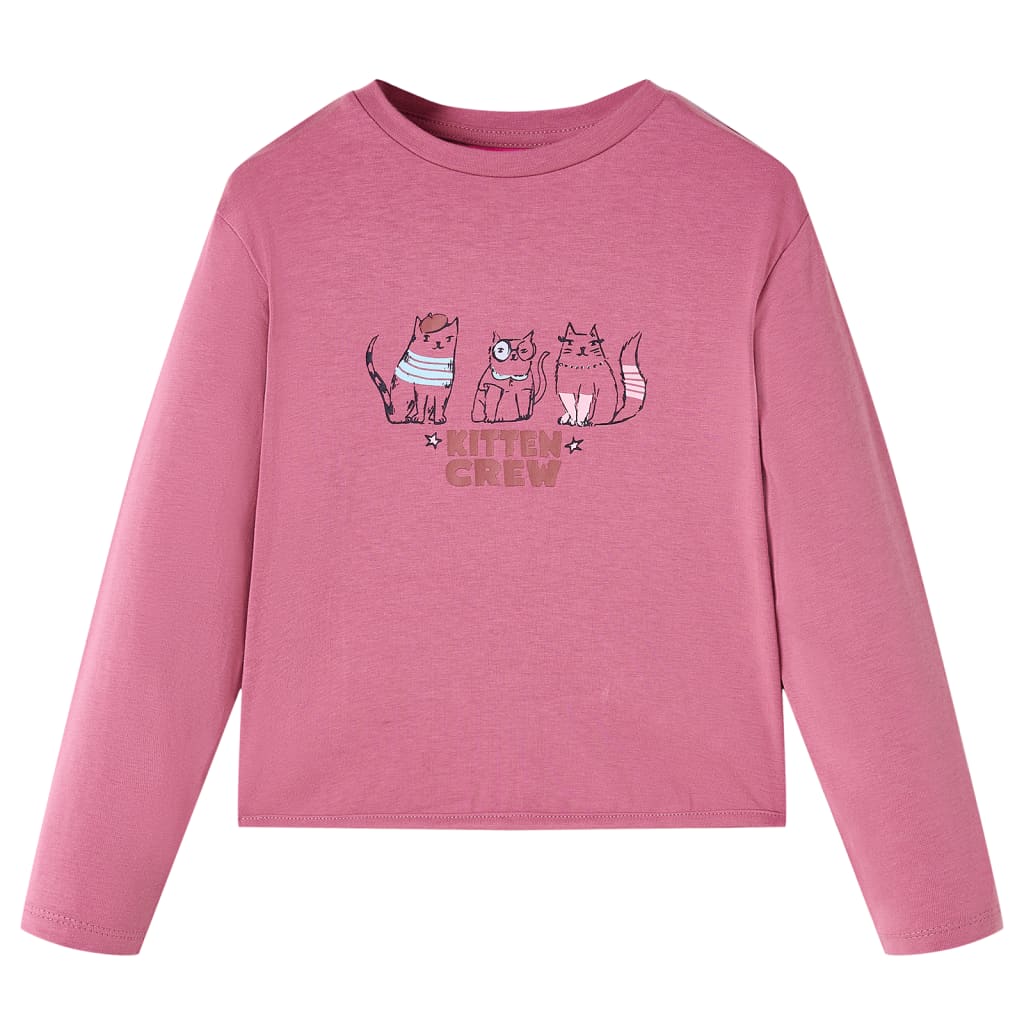 Kinder-Langarmshirt Himbeerrosa 104